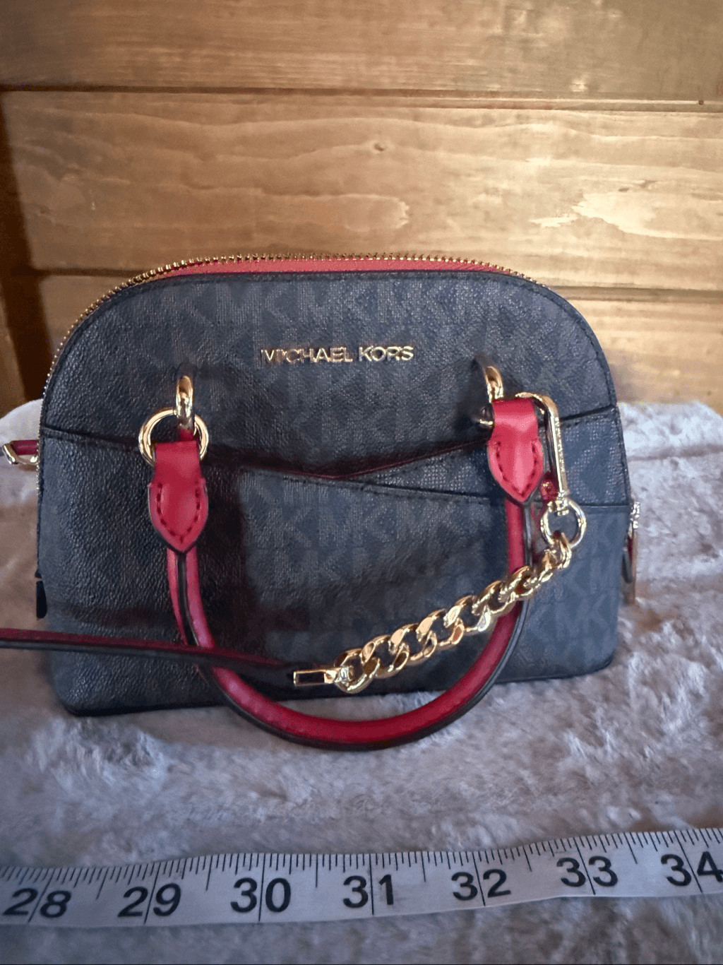 Michael Kors Jet Set Travel Flame Red XS Dome Satchel Crossbody NWOT