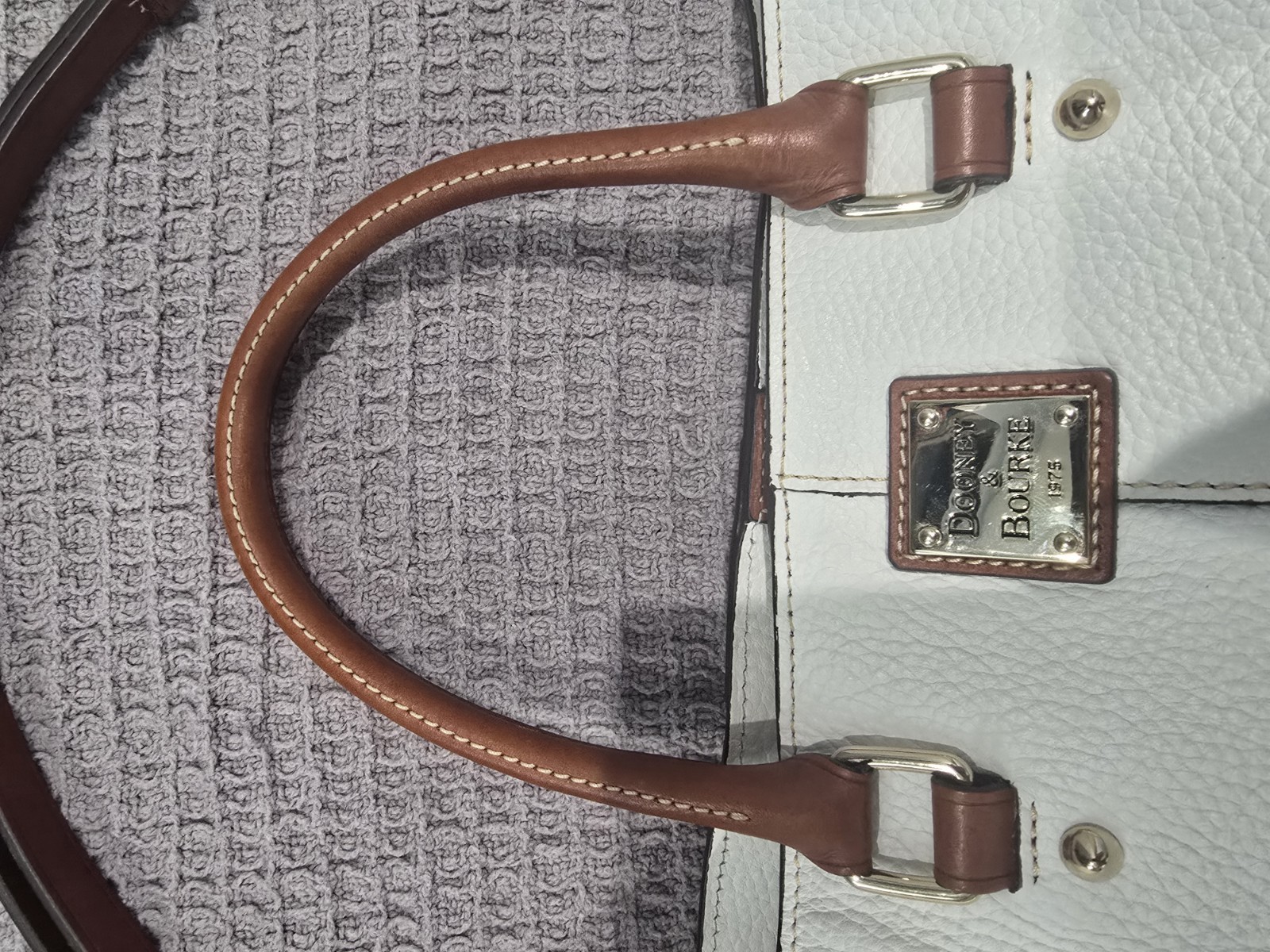 Dooney & Bourke Chelsea Shopper White Pebbled Leather Tote Shoulder Bag Large
