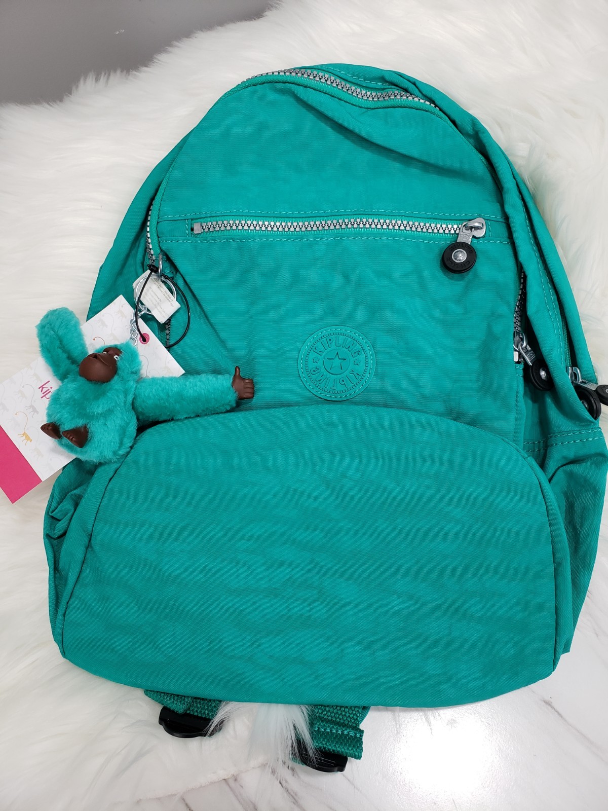 NEW Kipling Backpack Challenger BP3761 Backpack SEA GREEN laptop school boy girl