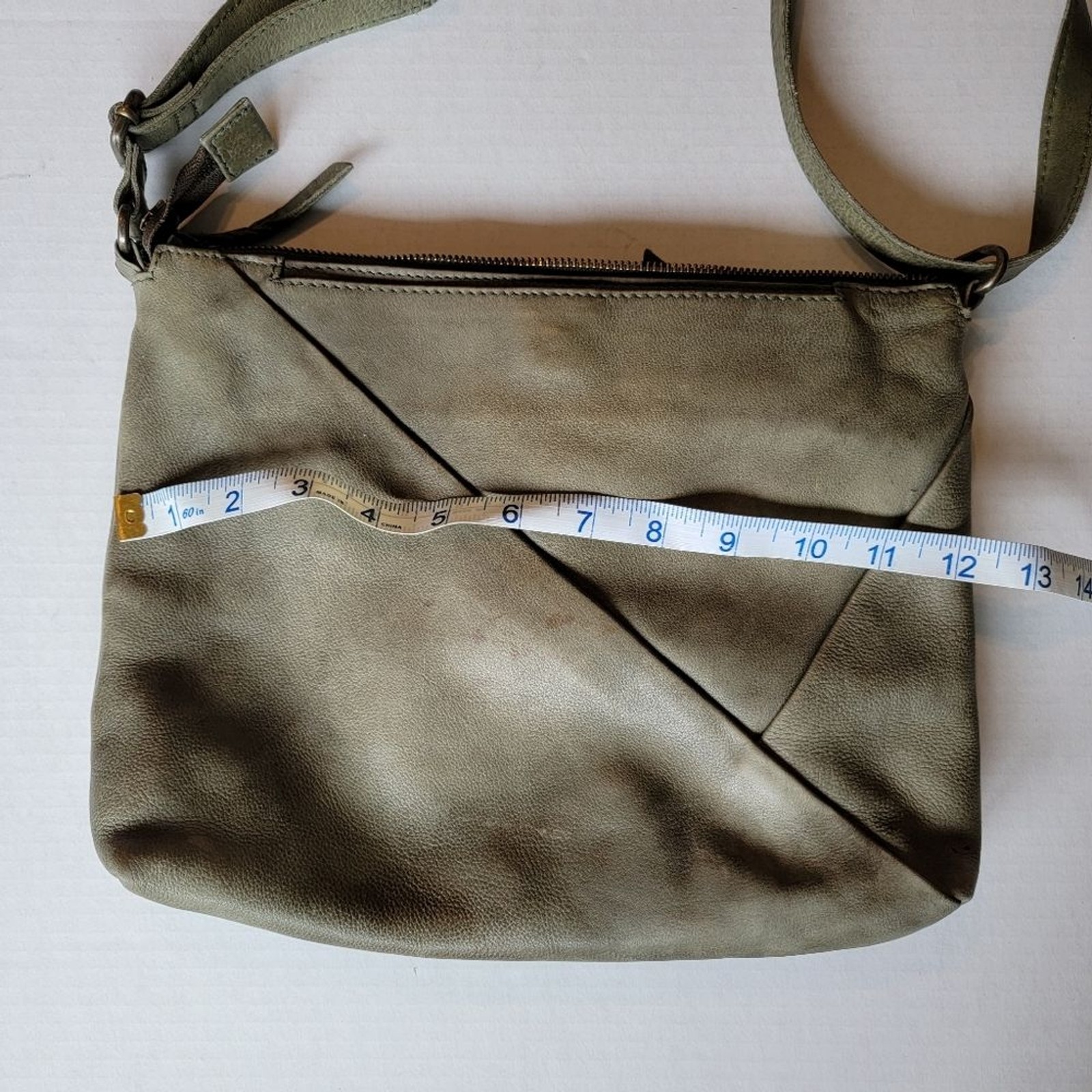 Anthropologie Cut ‘N Paste Olivia Green Leather Crossbody