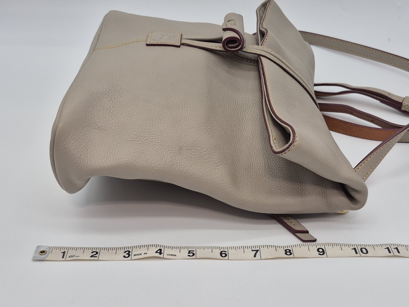 Dooney & Bourke Florentine Medium Toggle Crossbody Bag Leather Taupe Beige Purse
