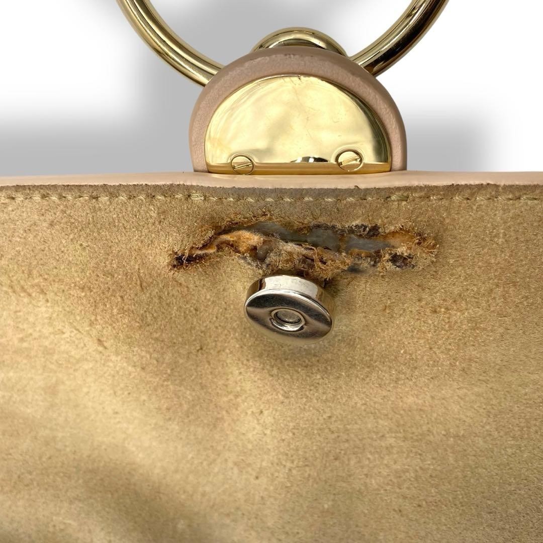 Chloe Tess Mini Day Handbag Motty Gray Top Handle Bag Gold Auth Flap Women’s