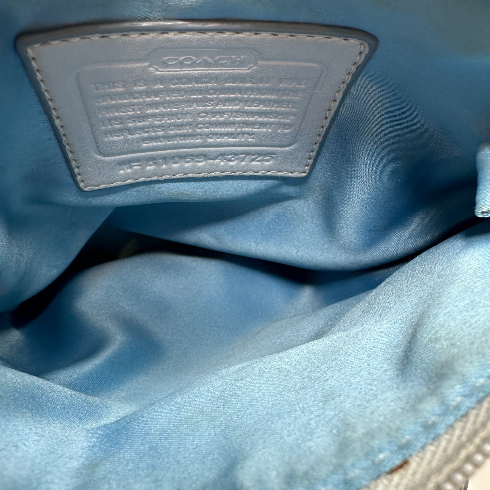 Coach Kristin Swing Bag Crossbody Sequin Signature Blue 43725