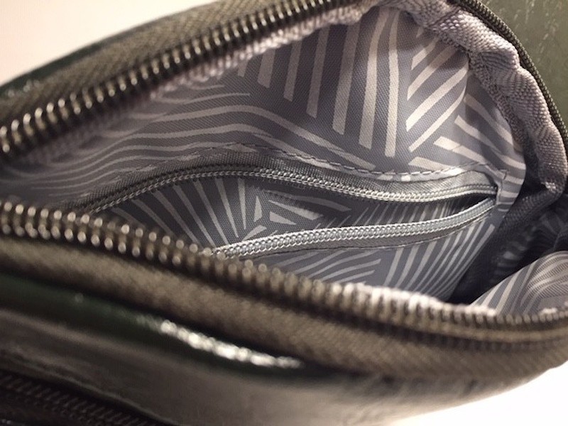 NEW Louie Fujia Black Glazed Leather Leaf Crossbody Bag