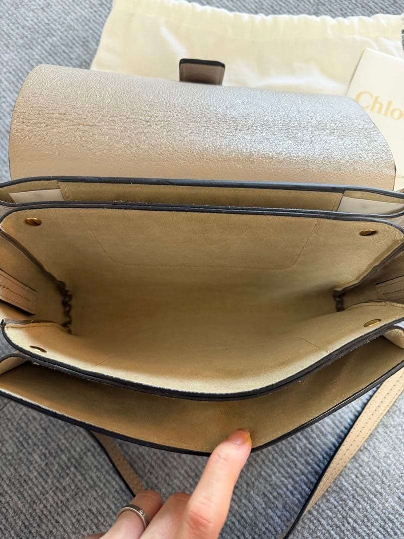 CHLOE Faye Suede Calfskin Small Faye Gold Hardware Shoulder Bag With Dust Bag