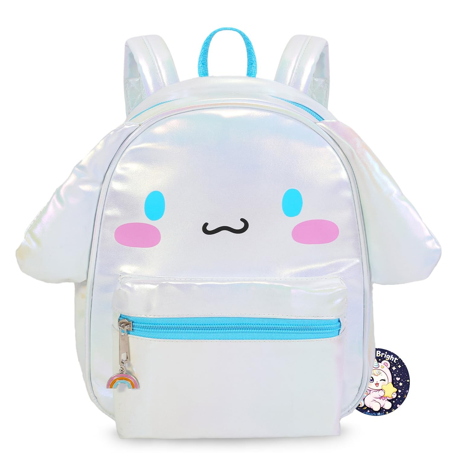 Cinnamoroll 10″ Mini Backpack Set – Faux Leather Purse with Bookmark Bundle