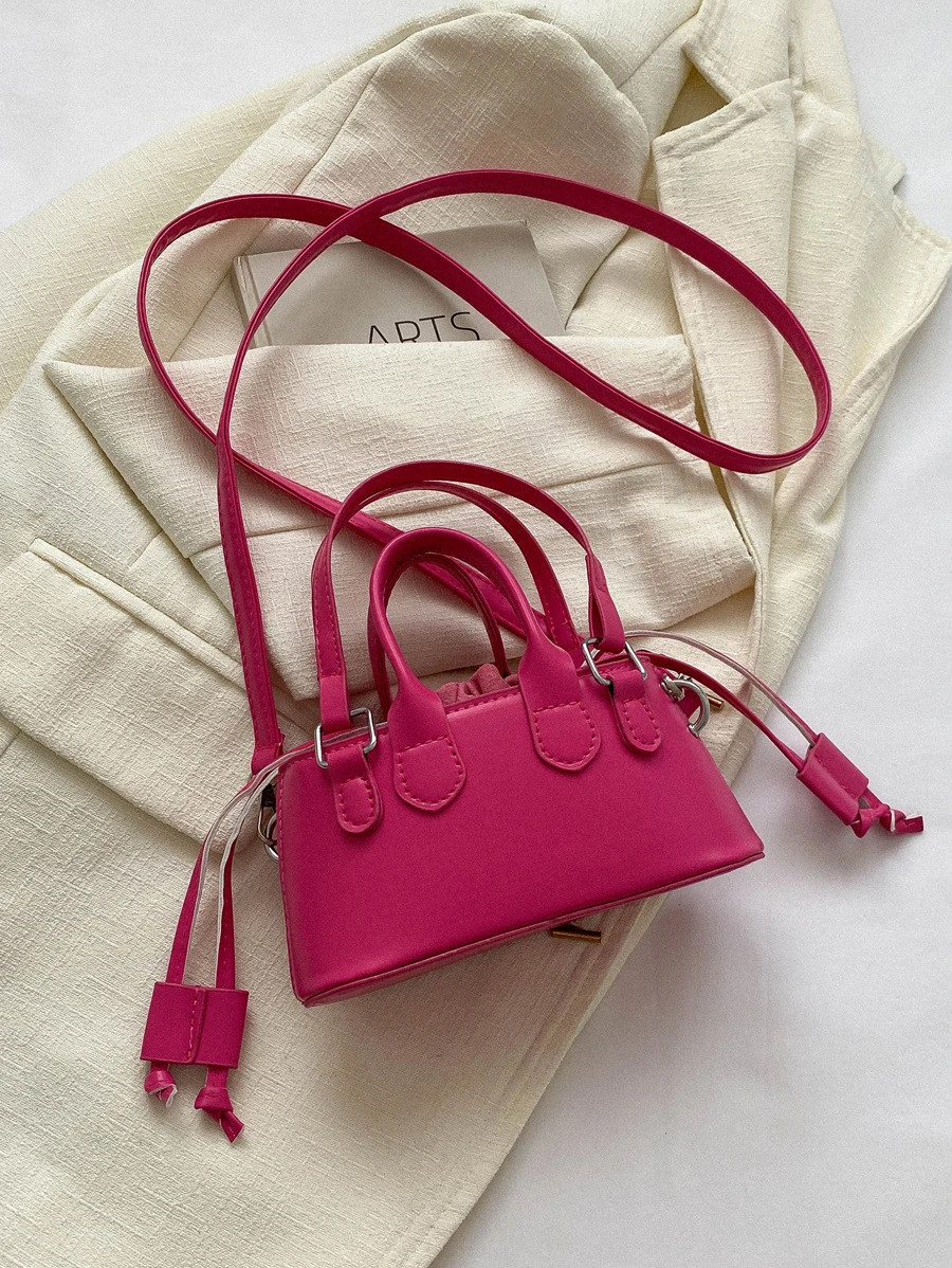Mini Croc Embossed Bucket Bag Women Drawstring Novelty Crossbody Shoulder