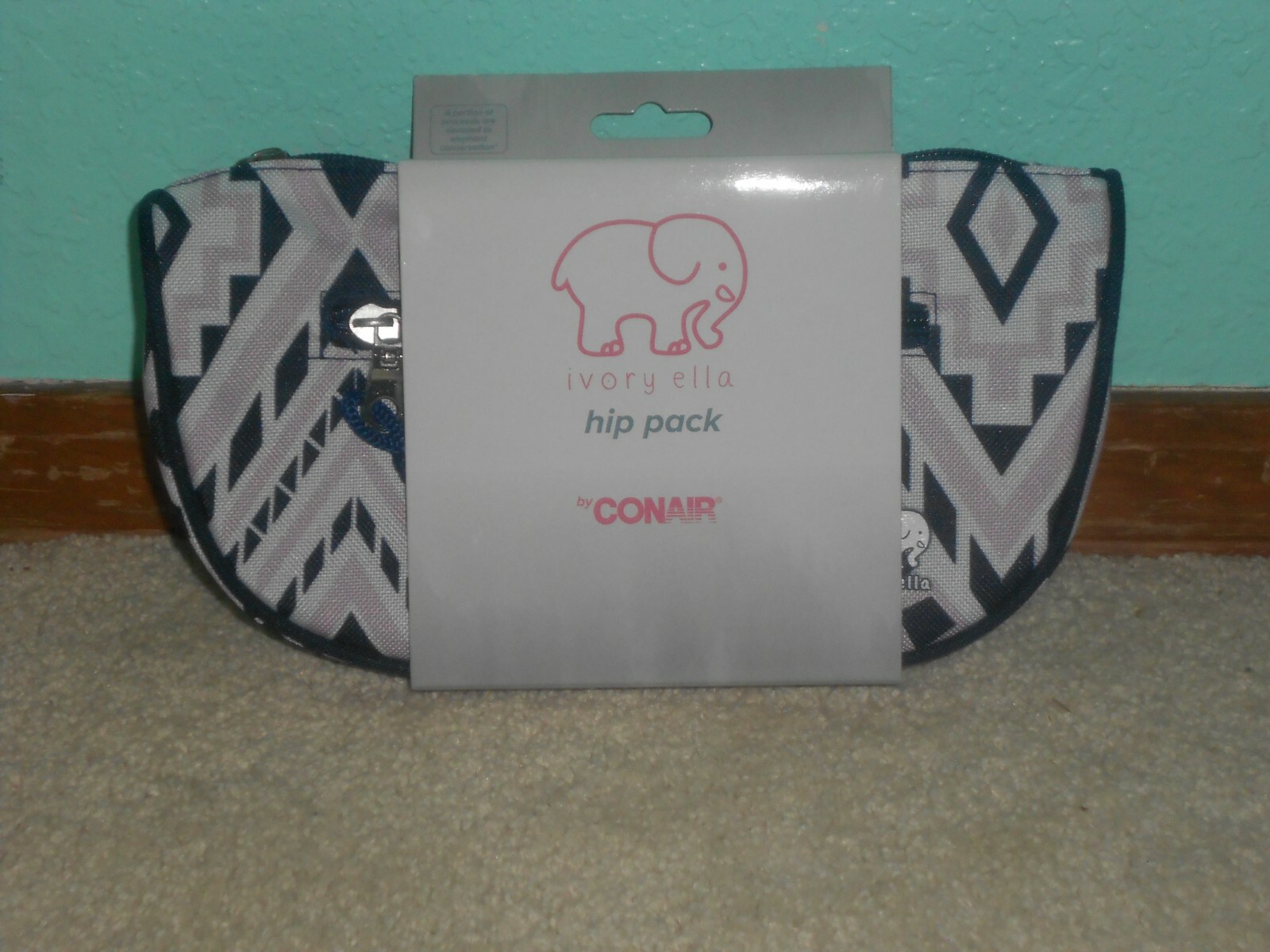Ivory Ella Hip Pack Fanny Pack Belt Bag Pink Blue Diamond Mosaic Conair NWT