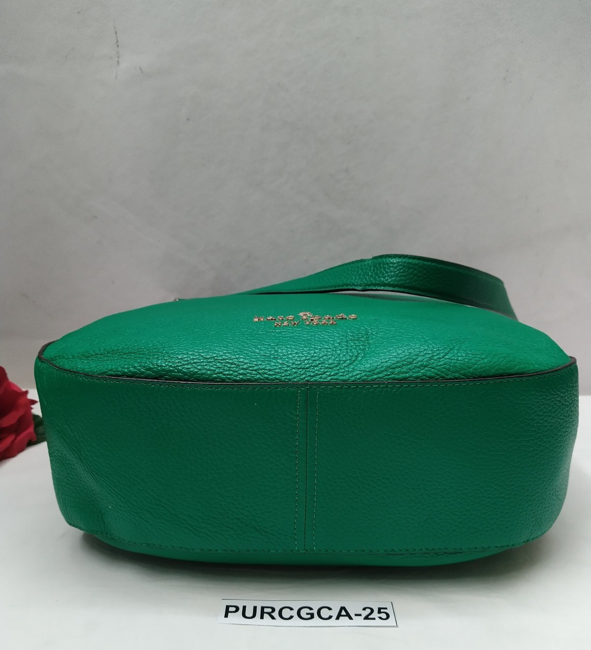 Kate Spade New York Green Pebbled Leather Zipper Closure Hobo Shoulder Bag