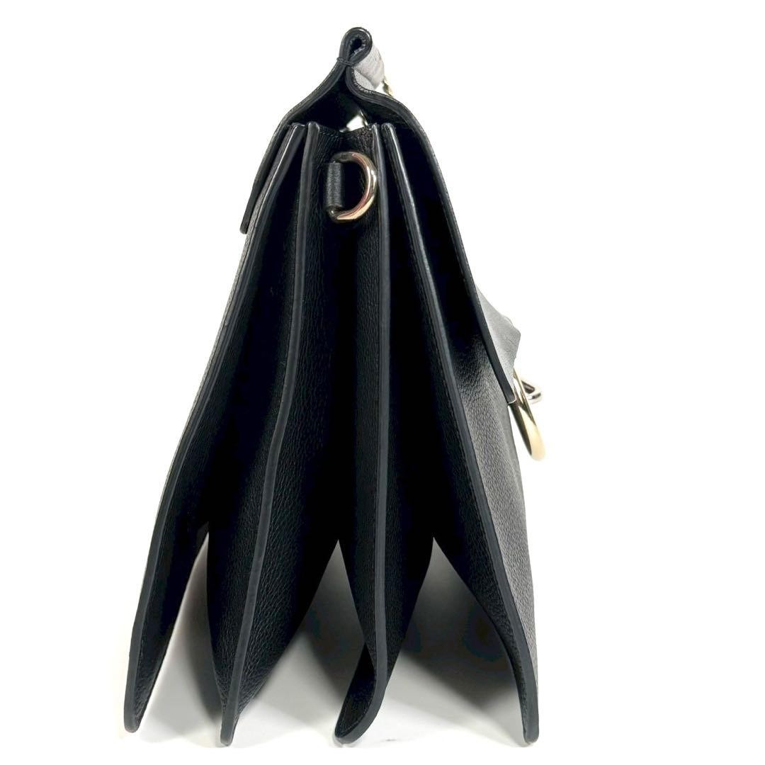 CHLOE Shoulder bag Faye leather and metal chain Black Authentic From Japan