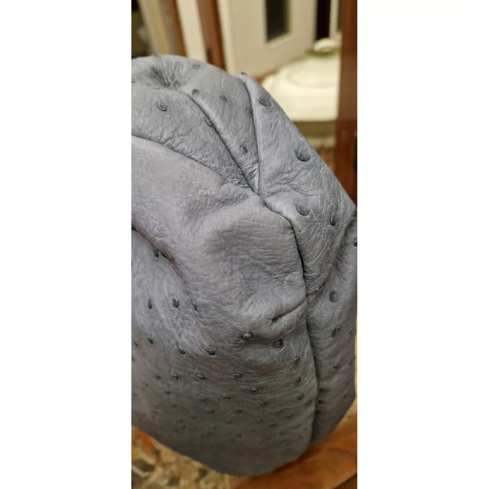 👜 Giorgia R Blue Mirror Bucket Bag Ostrich Skin