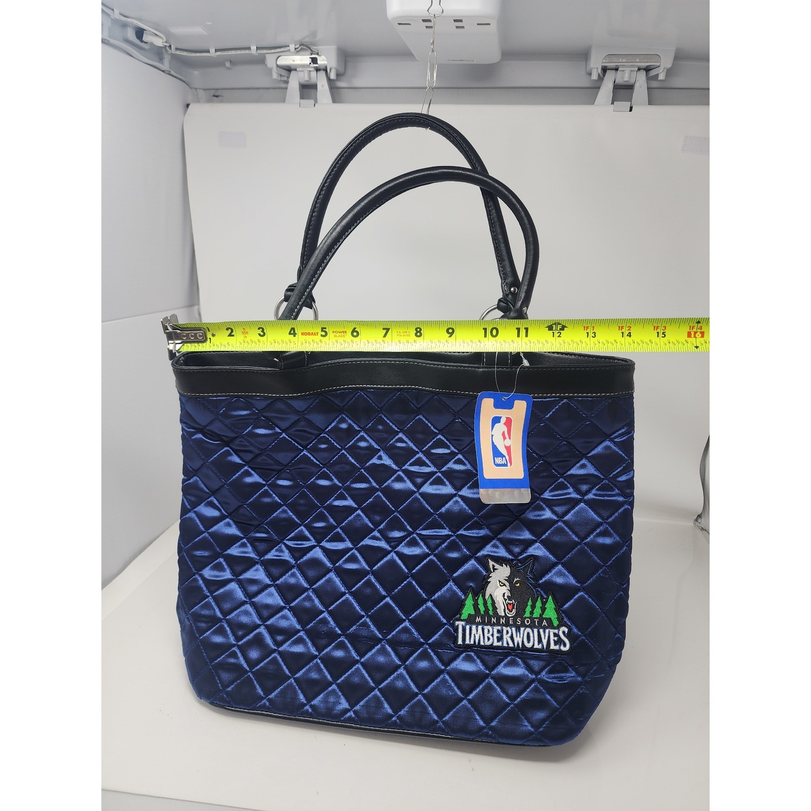 NBA Womens Minnesota Timberwolves Quilted Tote Bag Satin Blend Casual Size OS