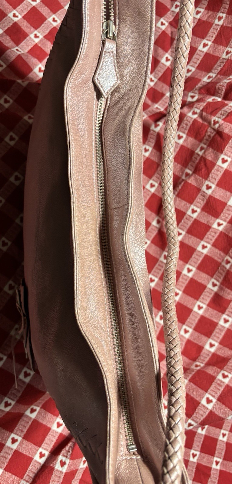Vintage Via Spiag Pink Leather Shoulder Bag Butterfly & Braided Accent & Zippers