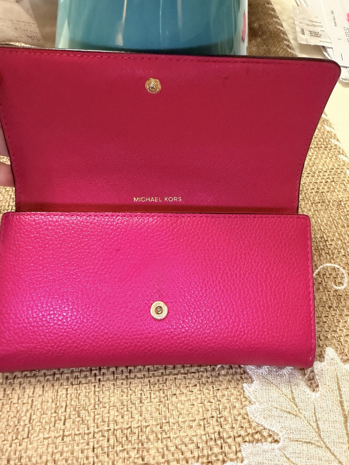 Michael Kors Pink Satchel Top Handle, Zip/Snap, Detachable Crossbody + Wallet
