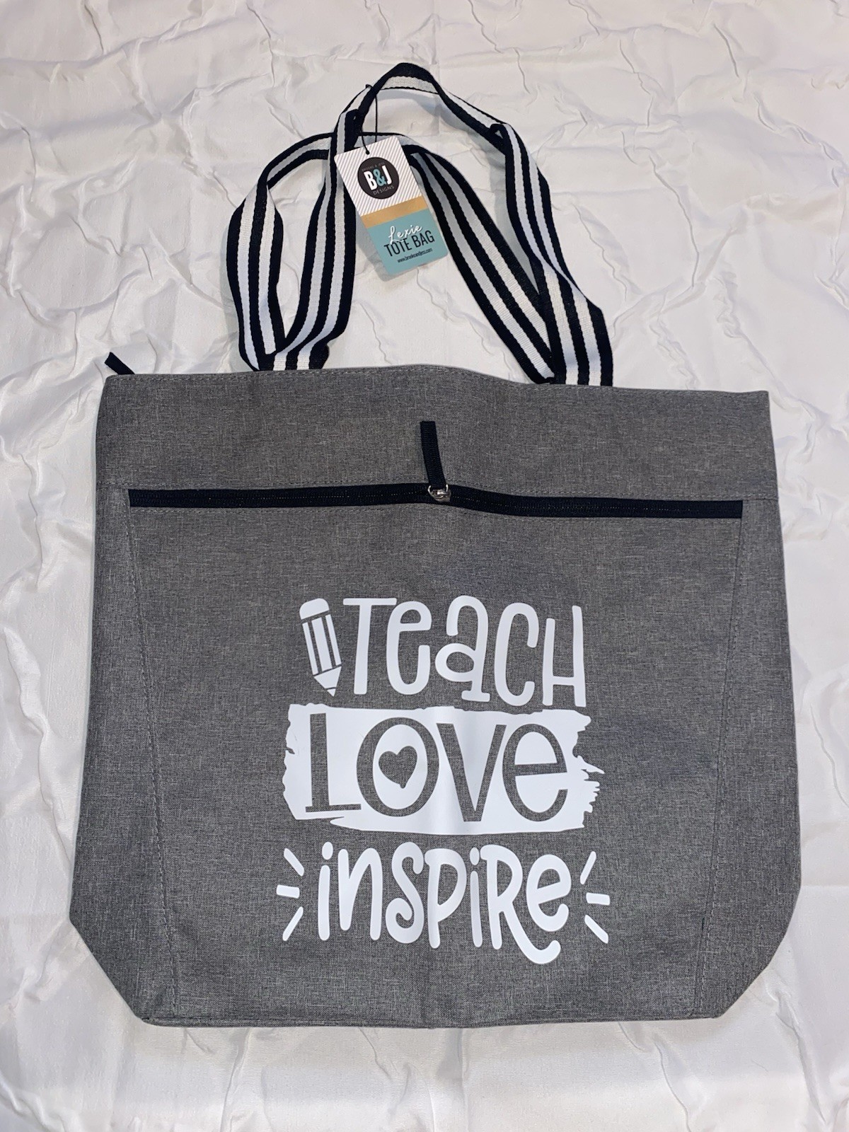 Amazon Teacher Gray Tote Shoulder Bag 16 inches Long