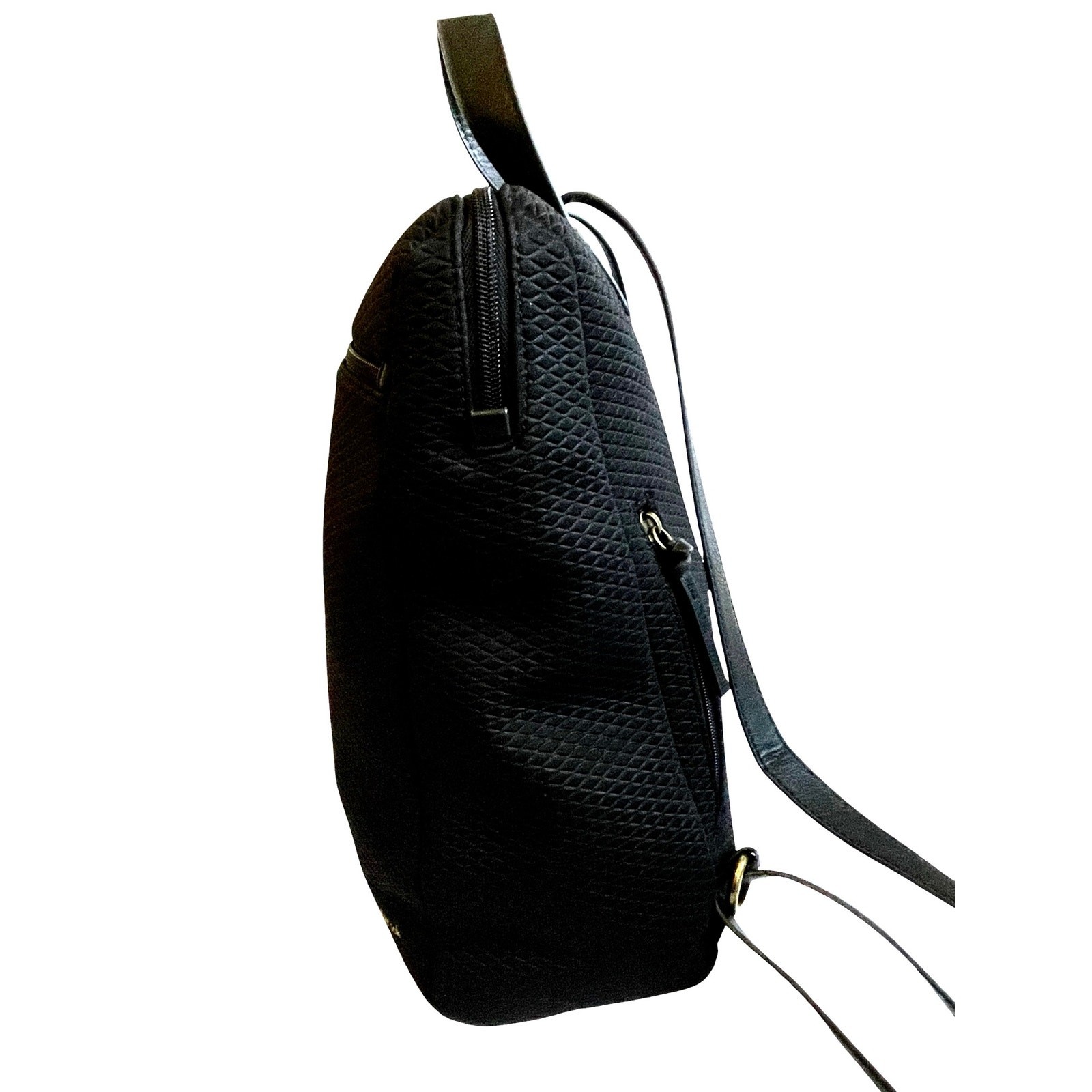 The Sak Black Textured Knit Backpack Women’s Zipper Accent Zipper Closure Large