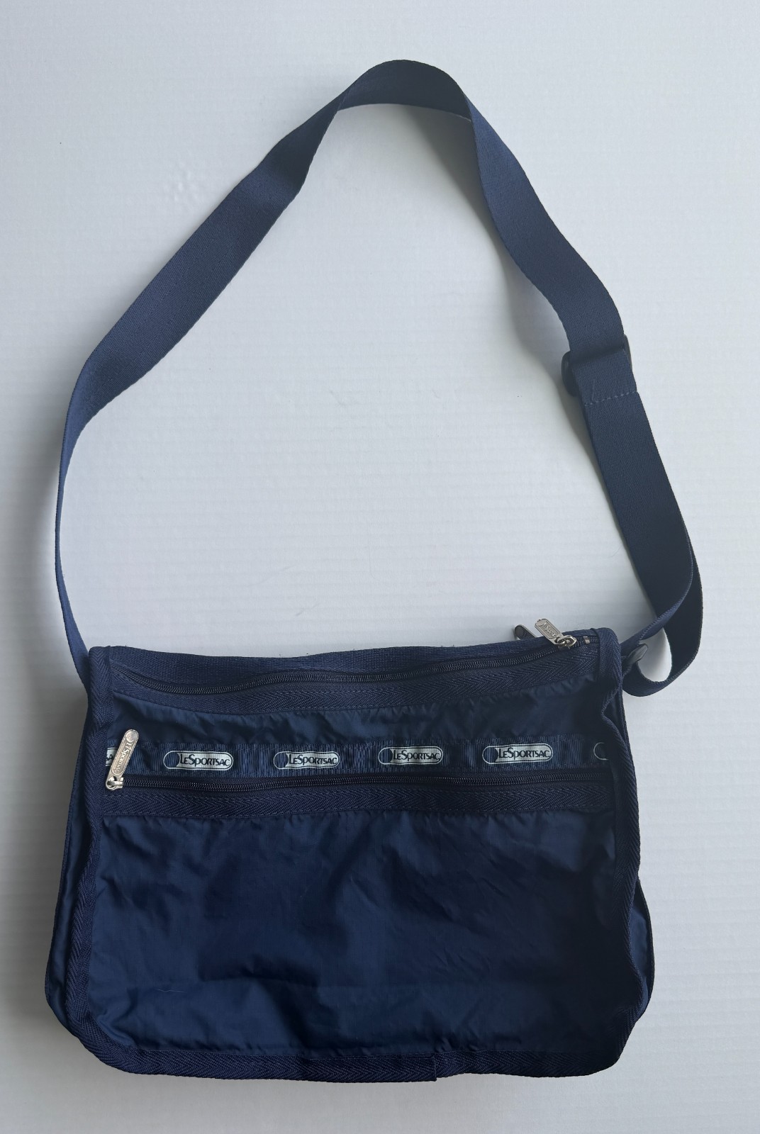 LeSportsac Navy Blue Nylon Crossbody Shoulder Bag Multi-Pocket Classic Style