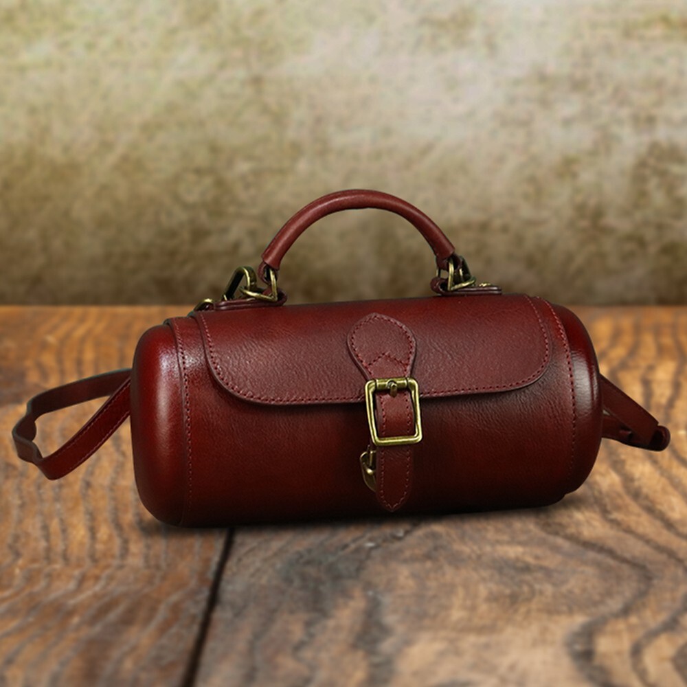 Genuine Leather Small Bag for Women Vintage Satchel Shoulder Crossbody Bag