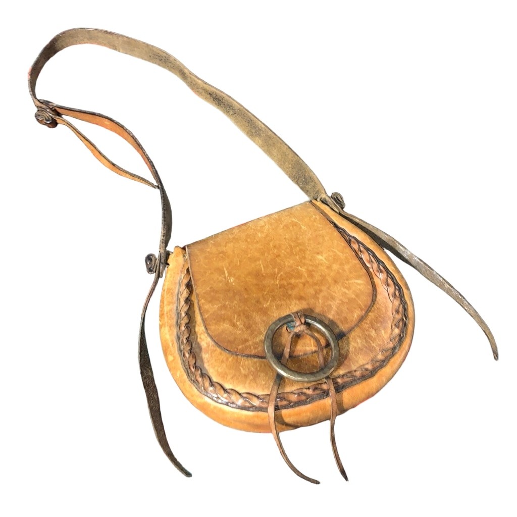 Women’s vintage boho Brown Leather Crossbody Bag One Size