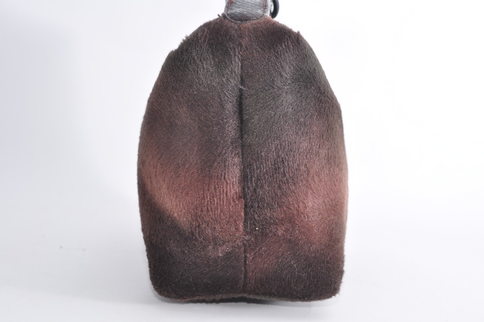 Givenchy Brown Textured Pony Hair Bag with Snake Skin Pattern Used Auth 12841