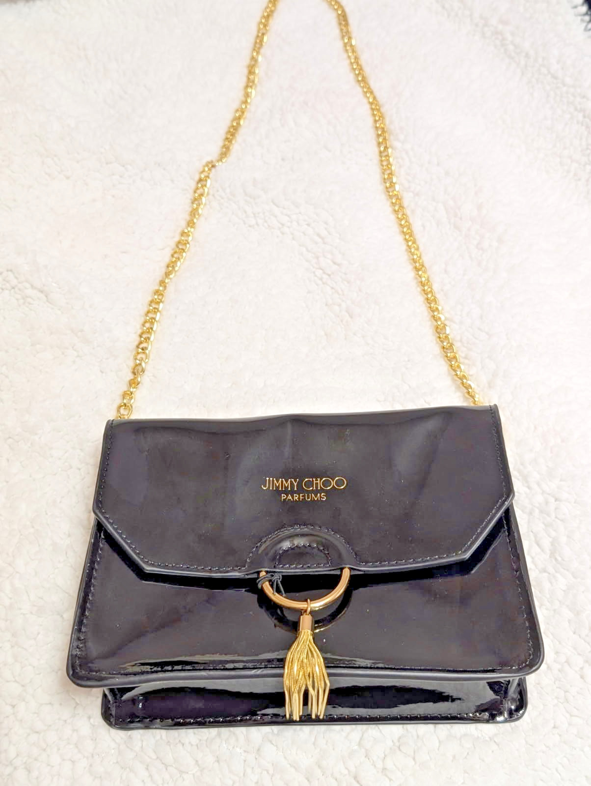 Jimmy Choo Parfums Handbag Crossbody Black Small with Chain Strap BNWB