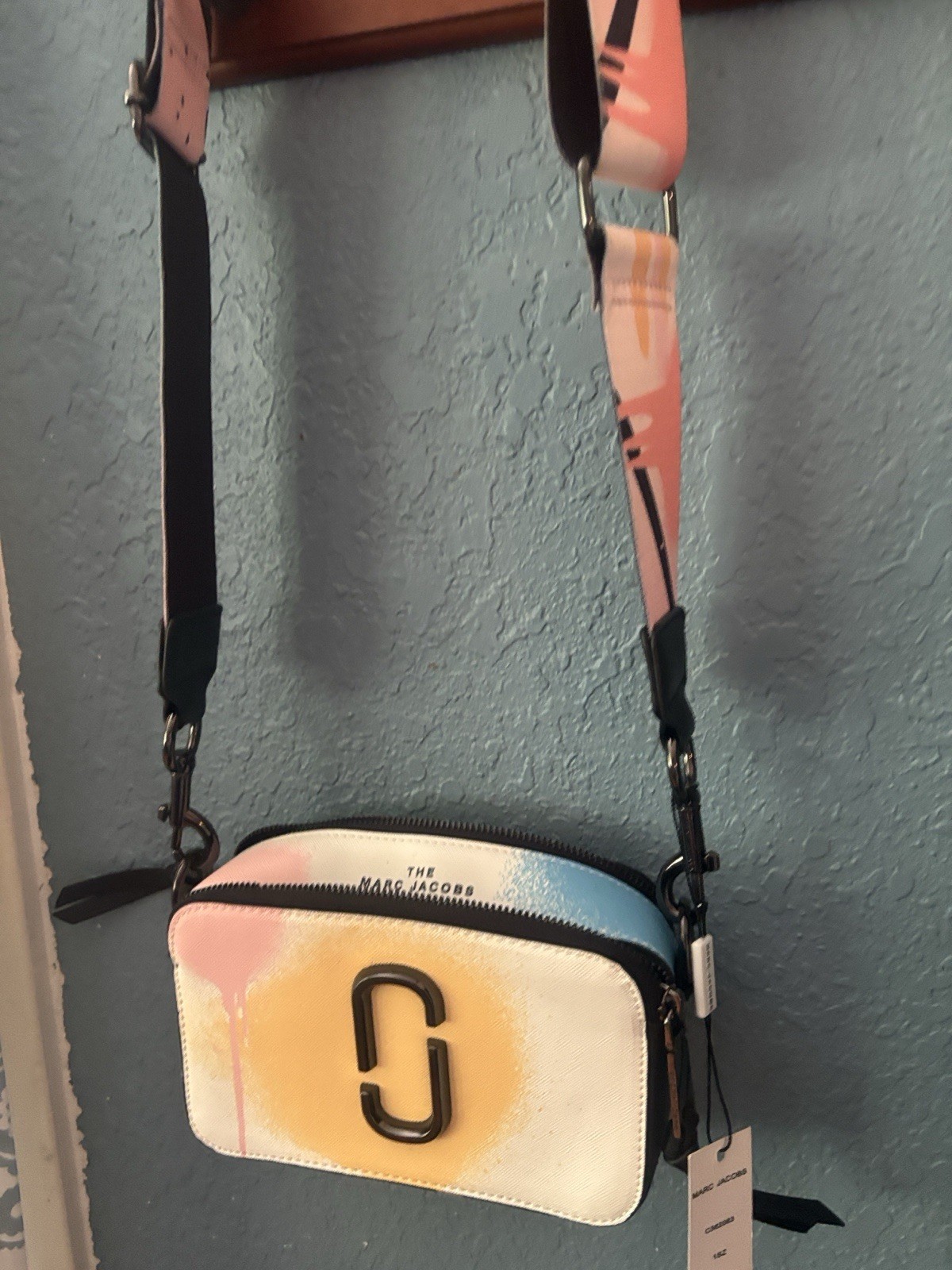 Marc Jacob’s The Snapshot Spray Paint Crossbody Bag Purse with Addt Strap NWT