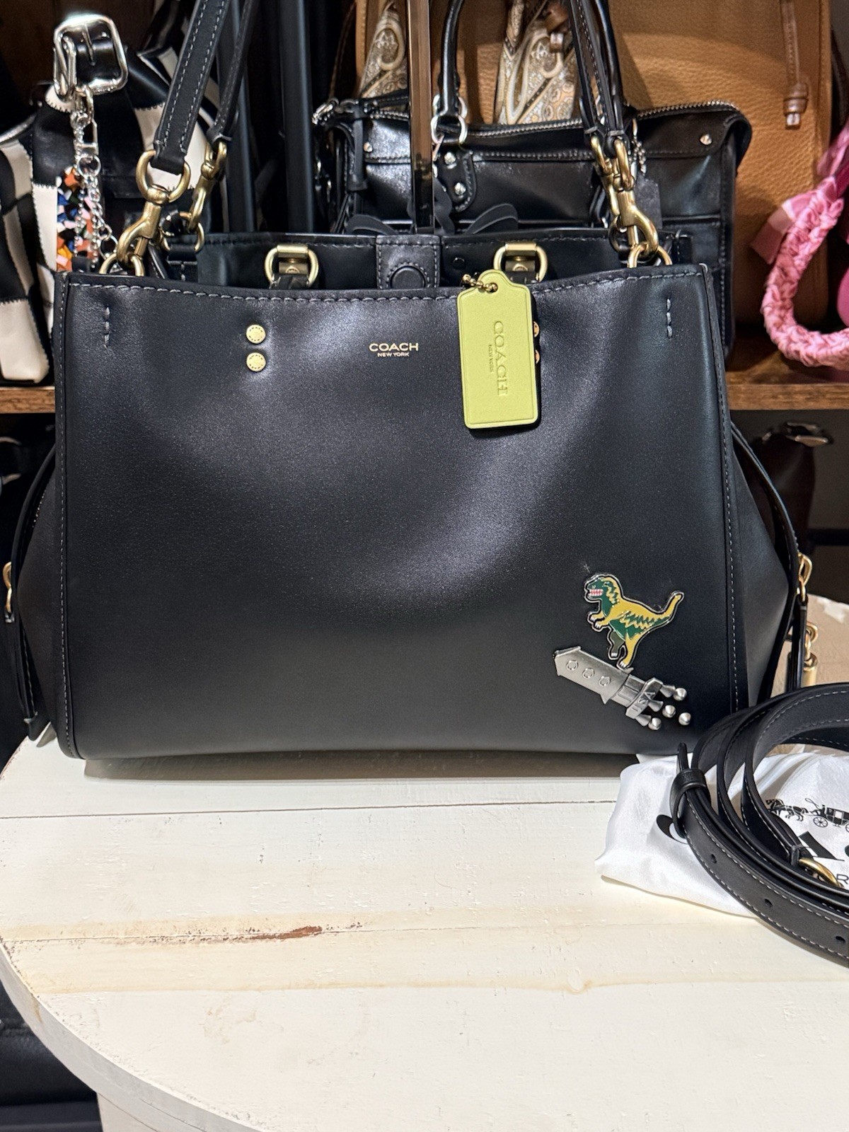 Coach Black Rogue 31 Shoulder Bag With Added Coach Create pins.