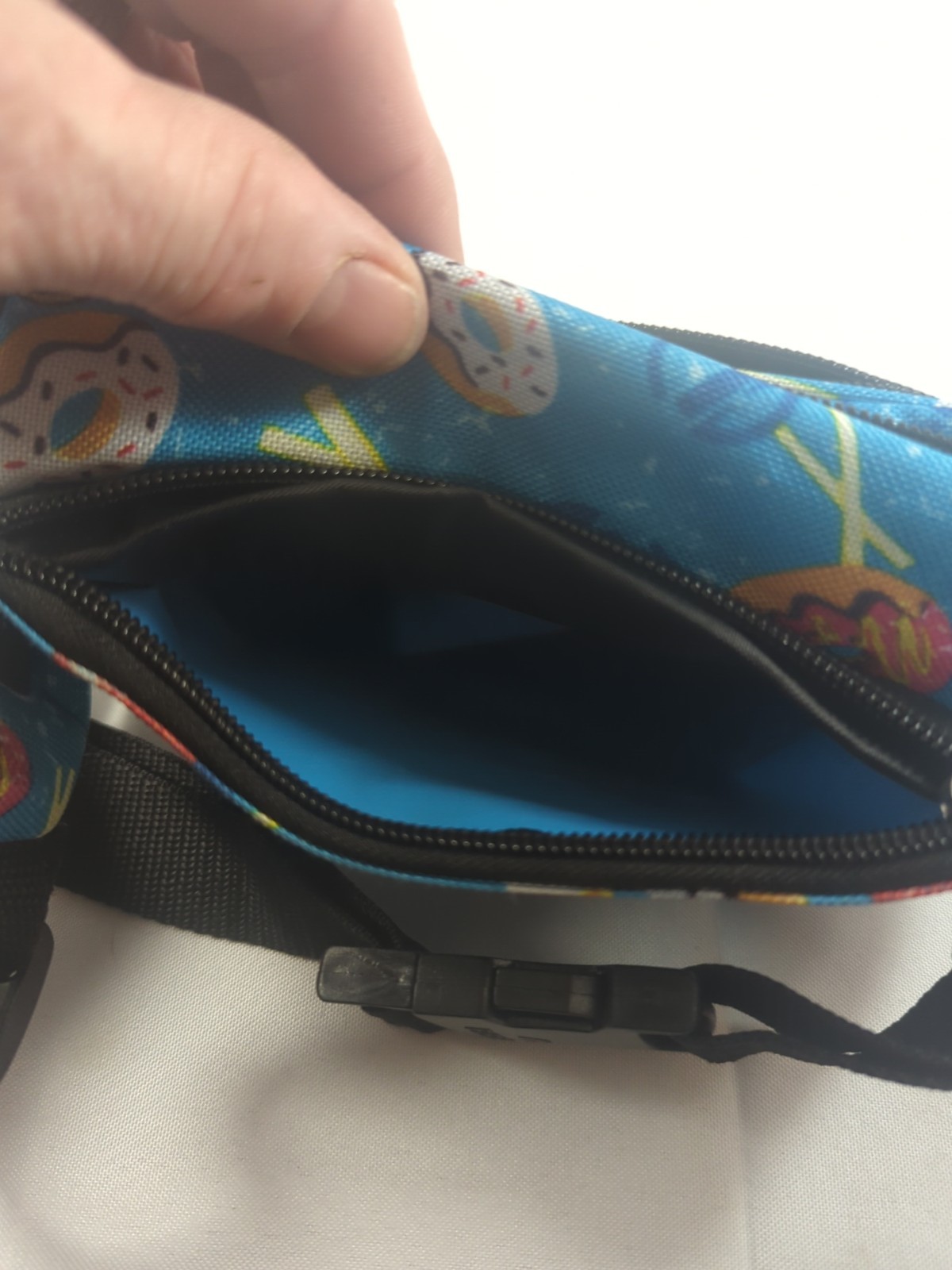 Everest Blue Fanny Pack Lollipop Donuts Coffee Pretzels All Over Print Doughnut