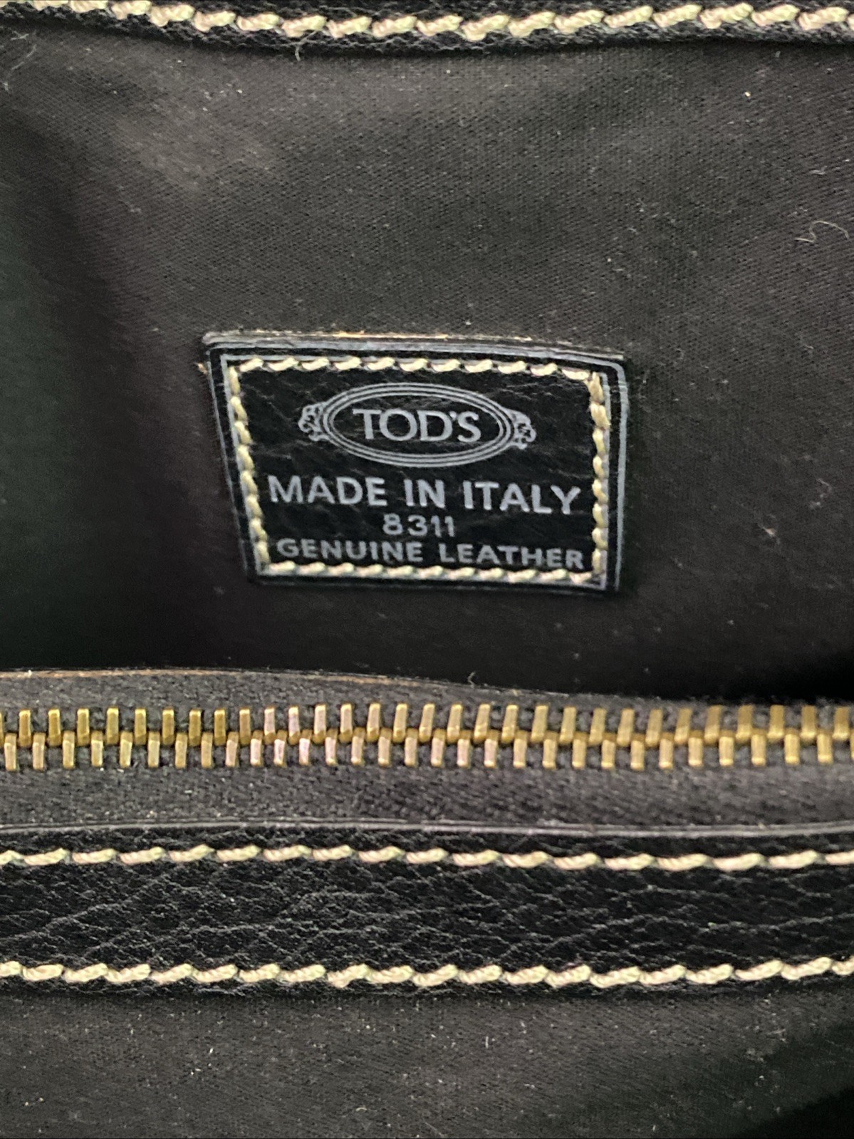 VTG Tod’s Black Leather Suede Tote Bag