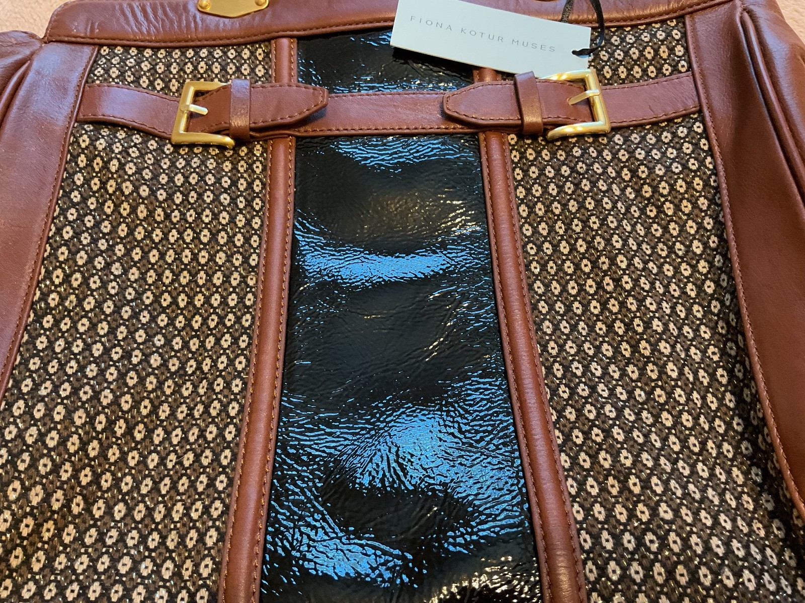 Fiona Kotur Muses Handbag Black and Brown Never Used Easy to carry bag