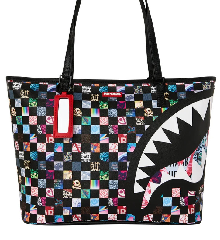 Sprayground SHARKVERSE UNIVERSE Tote🔥New Black Travel Large Shoulder Bag
