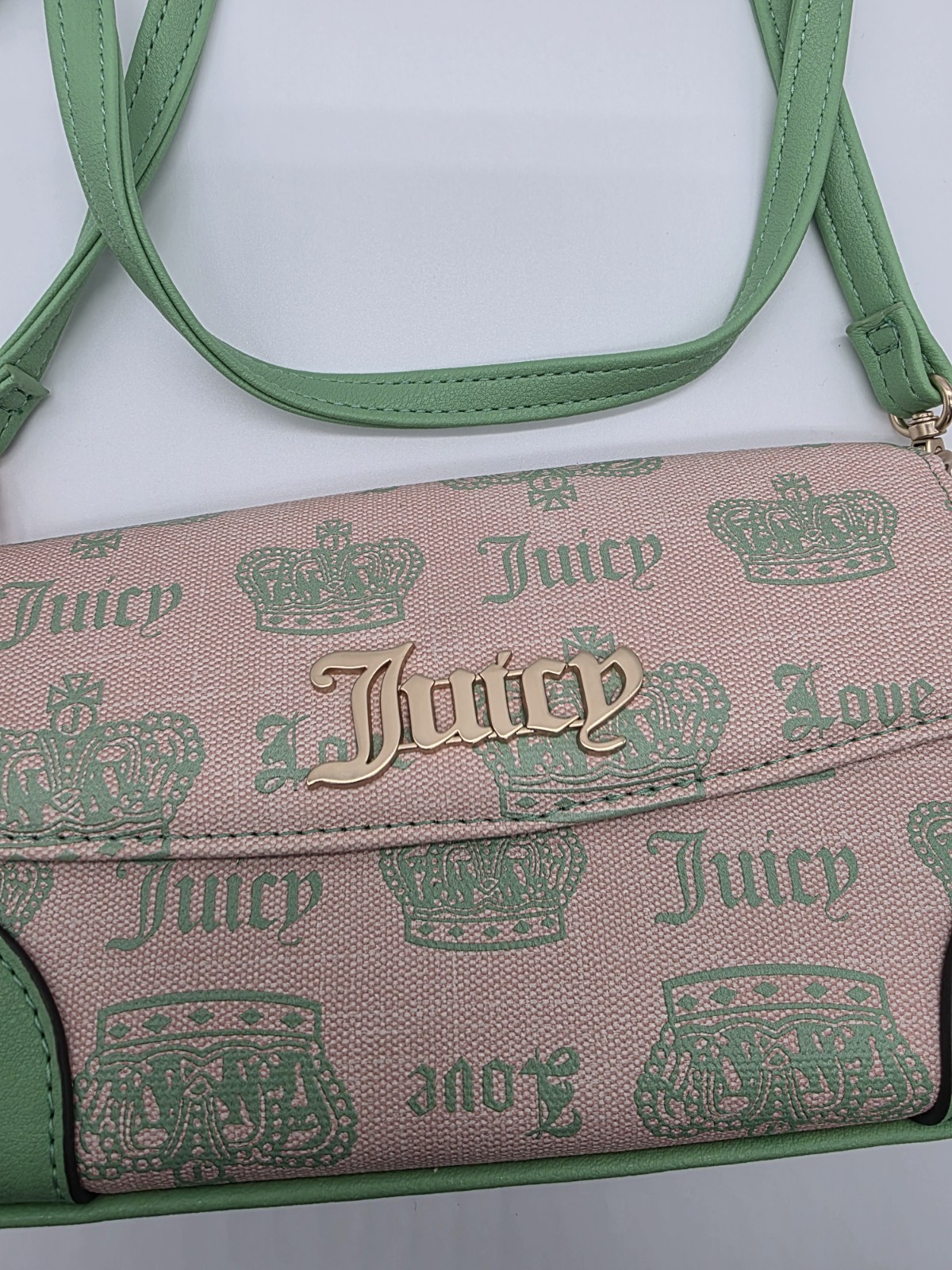 Juicy Couture Juicy Fan Club Pink Diamond/Retro Green Crossbody Bag