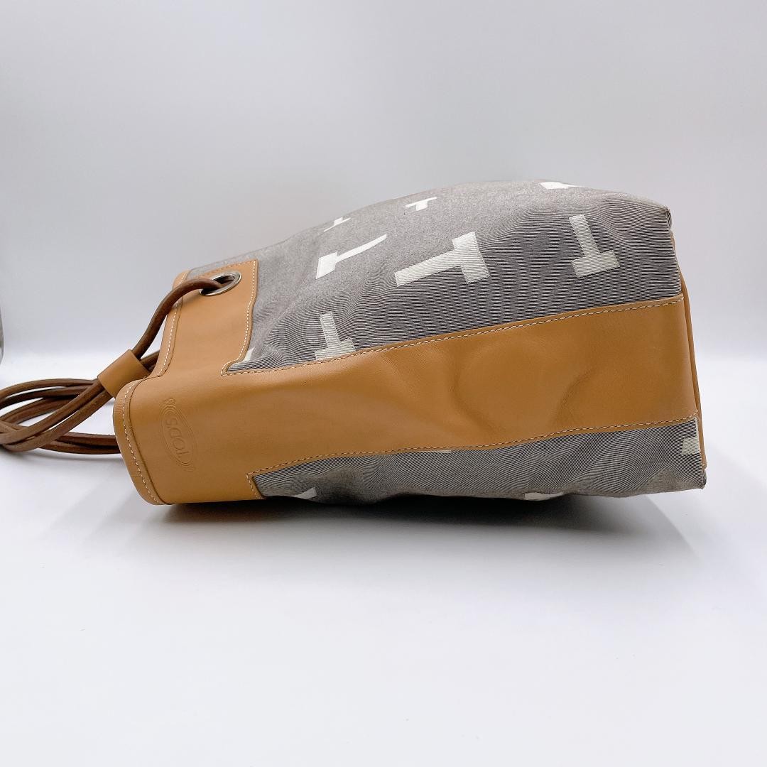 Tod’s Tote Bag Three-Layer Canvas Leather T Logo h472 Japan 079585