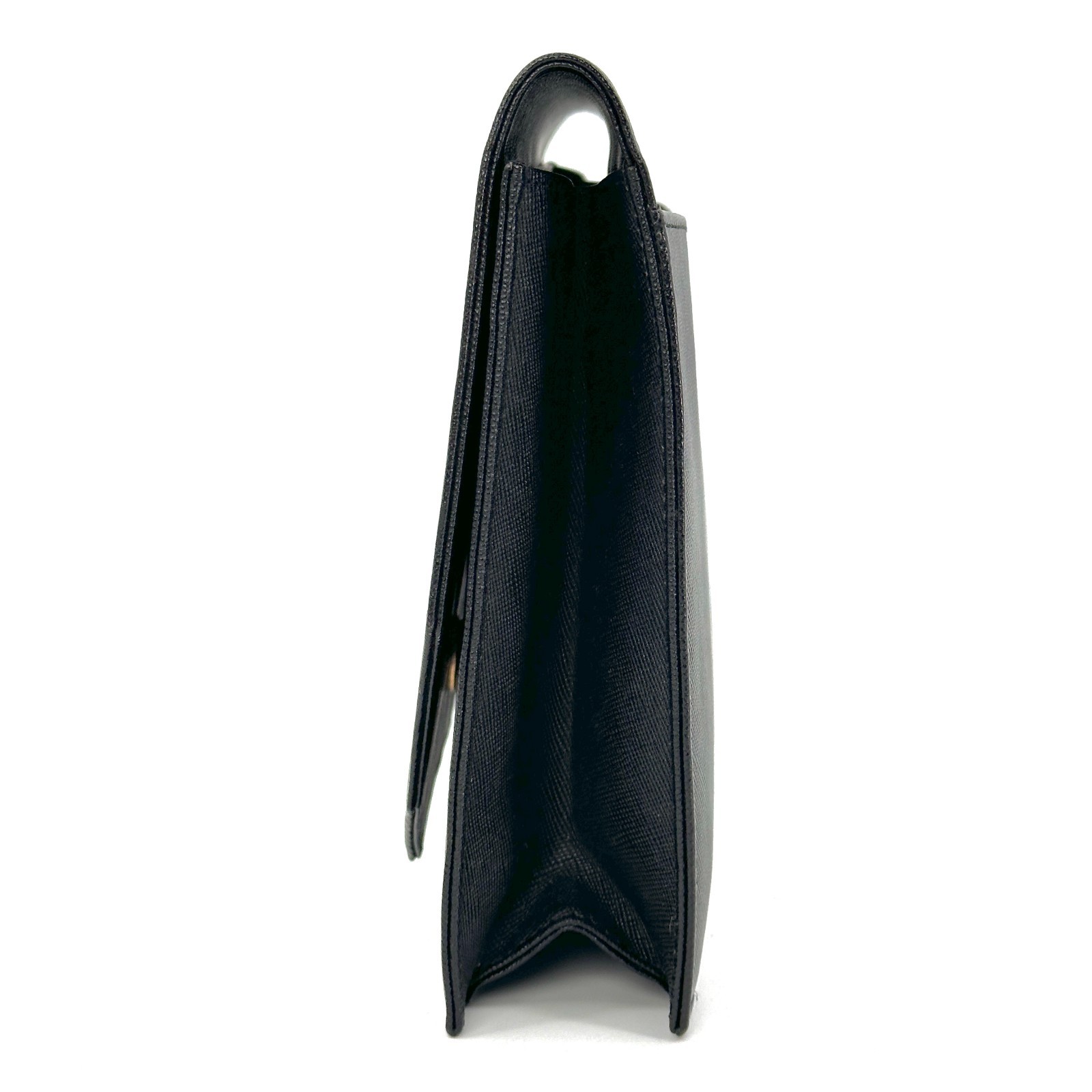 Saint Laurent Black Saffiano Leather Clutch Bag YSL Yves Saint Laurent Authentic