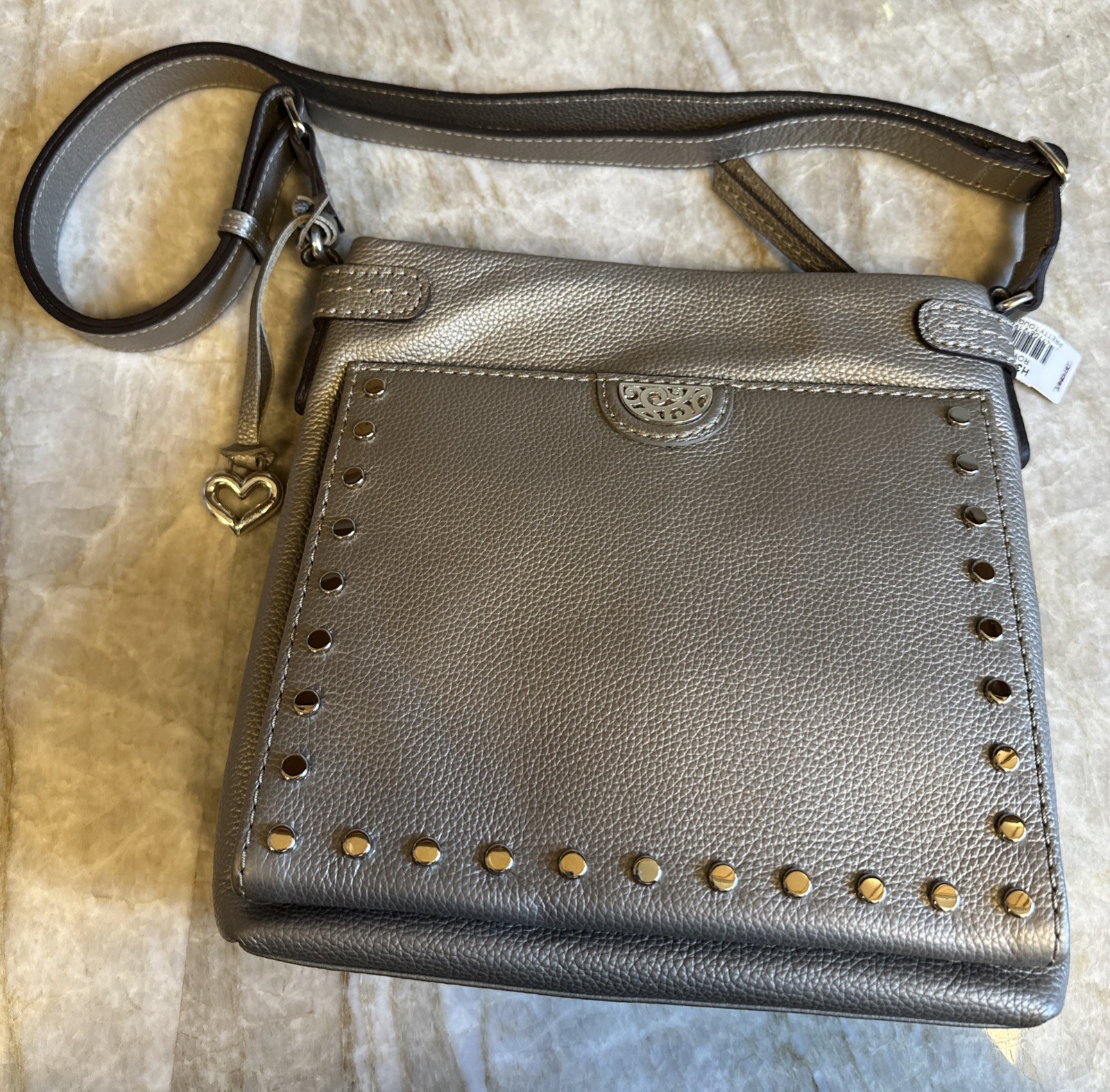 NWTG Brighton Pretty Tough Royce Zinc Pearl Super Organizer Leather MSRP $445