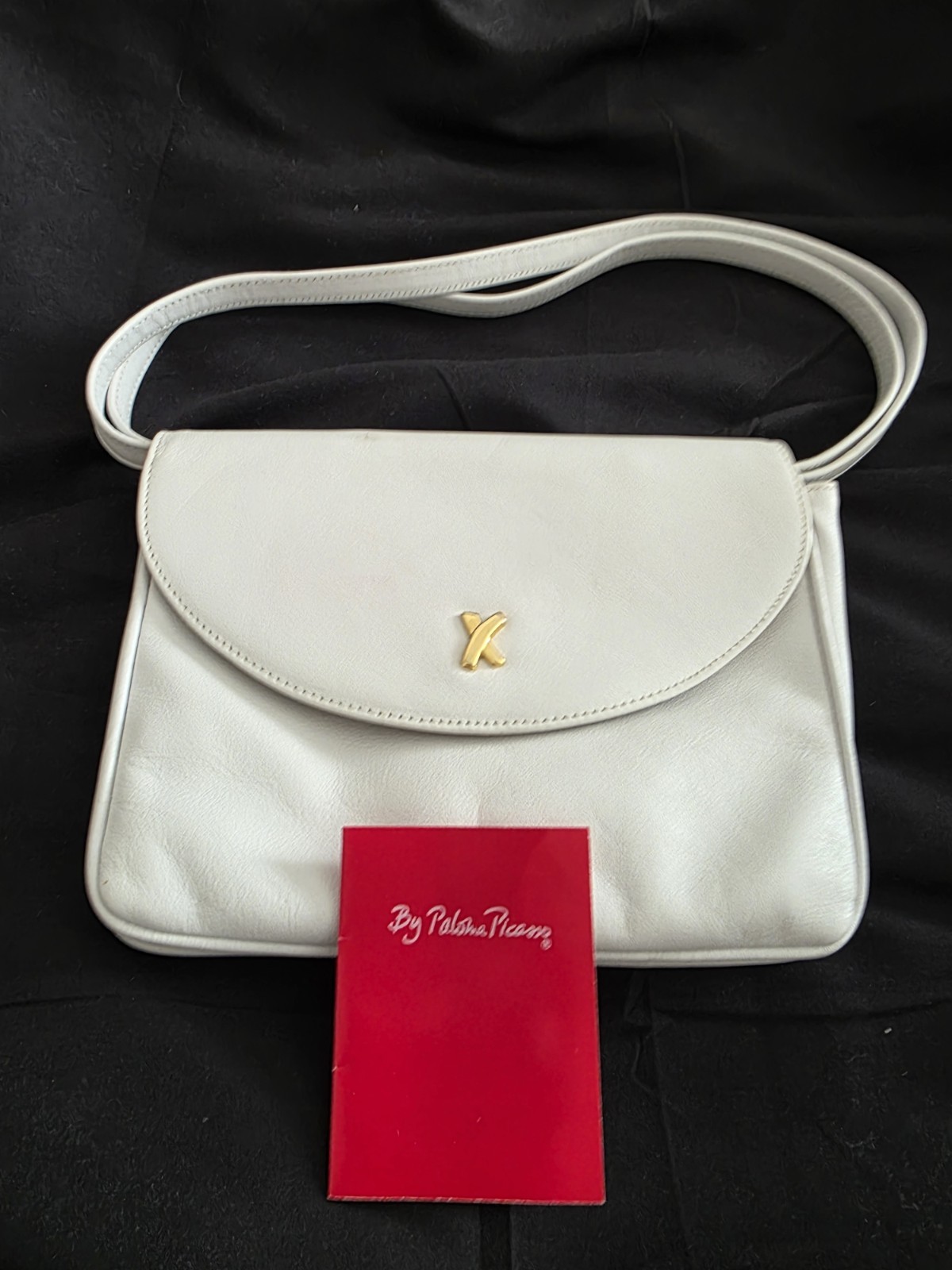 Paloma Picasso Small White Leather Purse Bag Formal Dressy Wedding Italy NEW