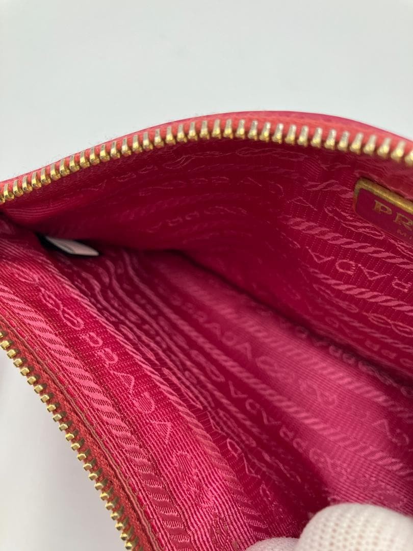 PRADA Leather Mini Shoulder Bag Pink 2WAY Gold Hardware 11cm x 21cm Authentic