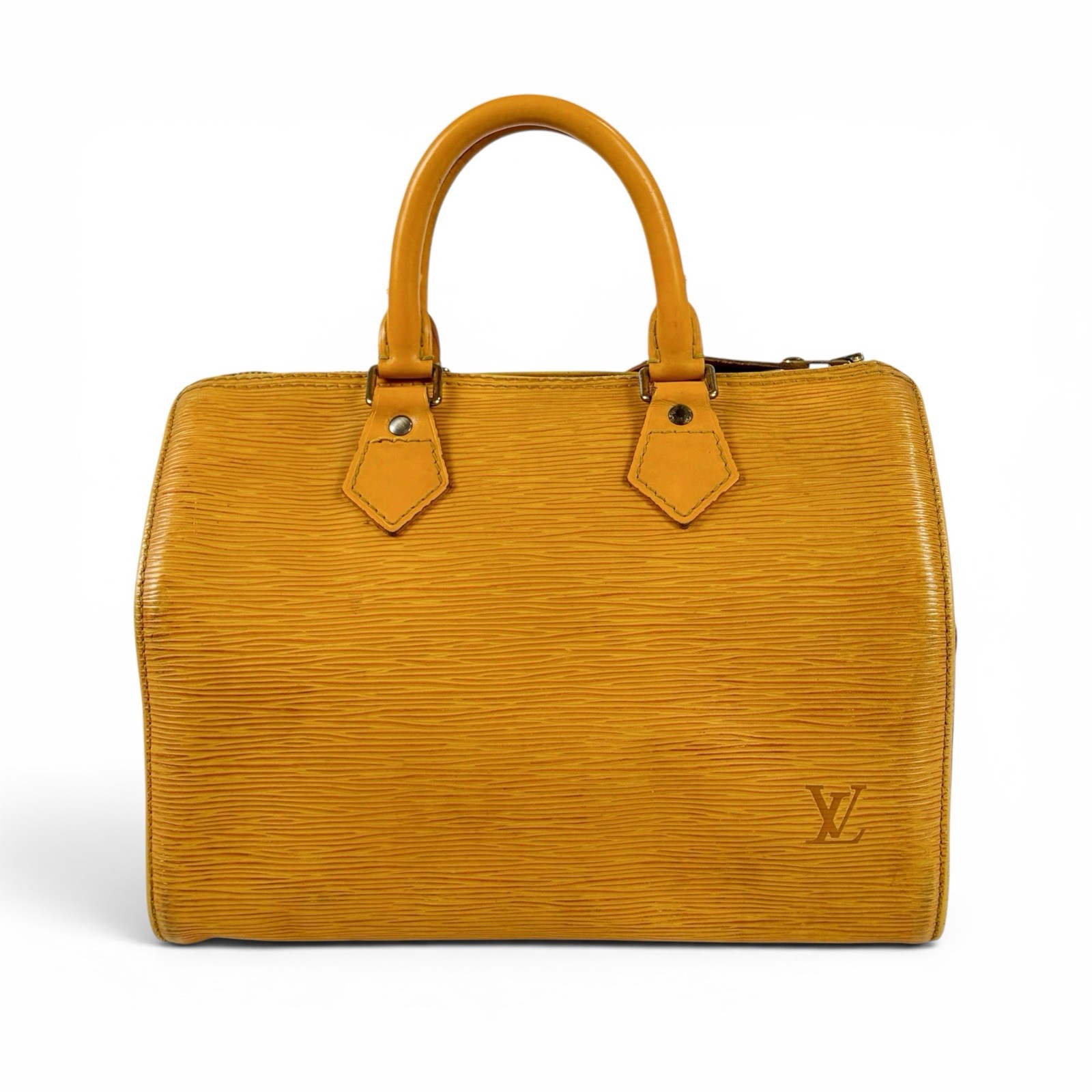 Louis Vuitton Speedy Satchel 25 Tassili Yellow Epi Leather Used Authentic