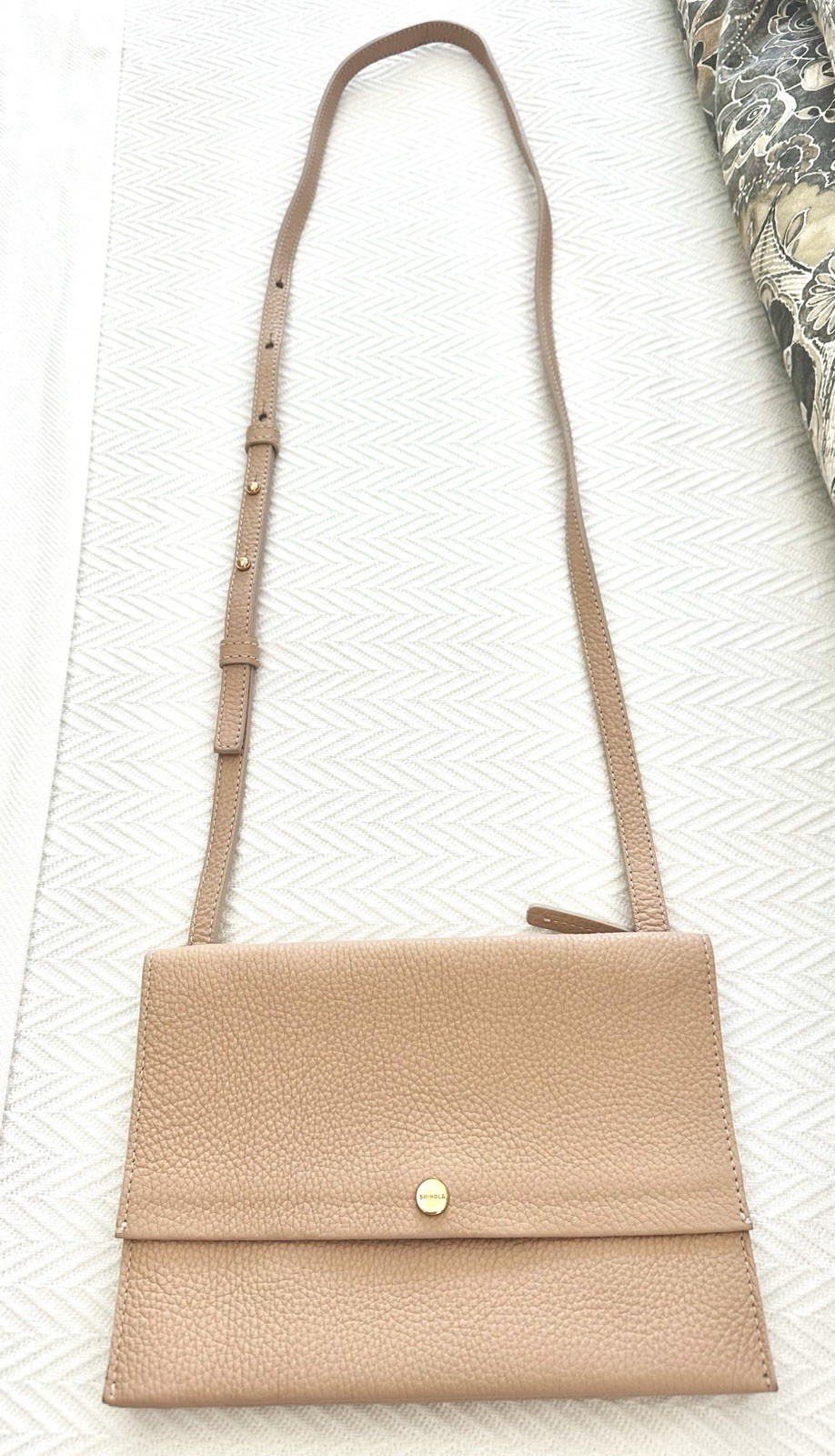 SHINOLA DETROIT Accordion Crossbody Leather Pink Bag Purse USA MADE $450 ~ VEUC