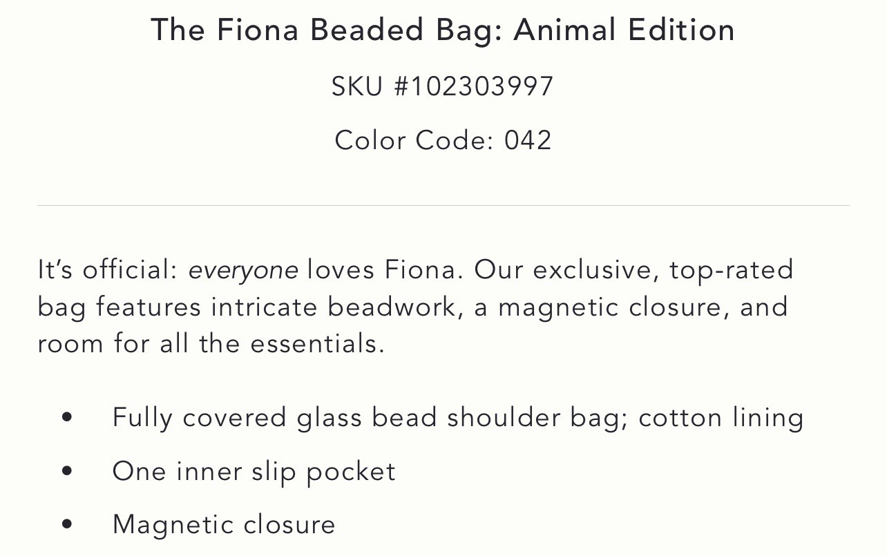 Anthropologie The Fiona Beaded Bag: Animal Edition Horse Plaid Riding Equestrian