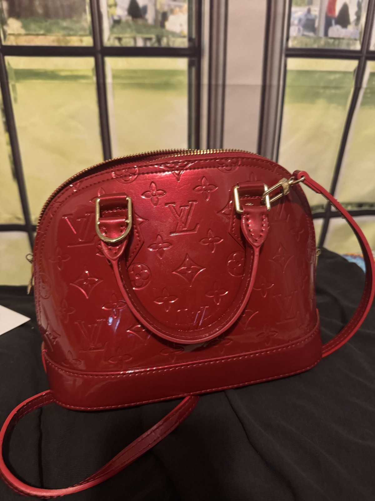 Louis Vuitton Alma Satchel BB Red Leather