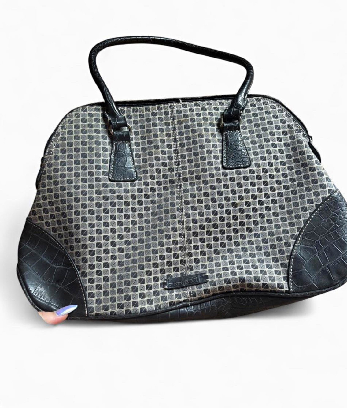 Nine & co y2k Women’s Black/Gray Geometric purse with silver details
