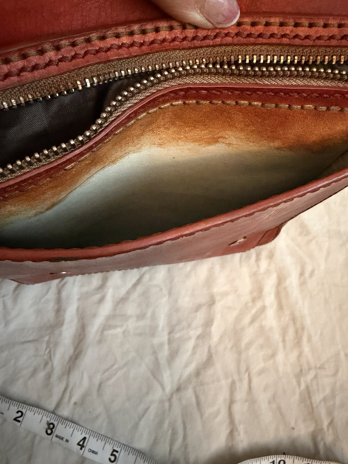 Handmade in Egypt Leather Messanger Bag With Floral Pattern Hand Painted New