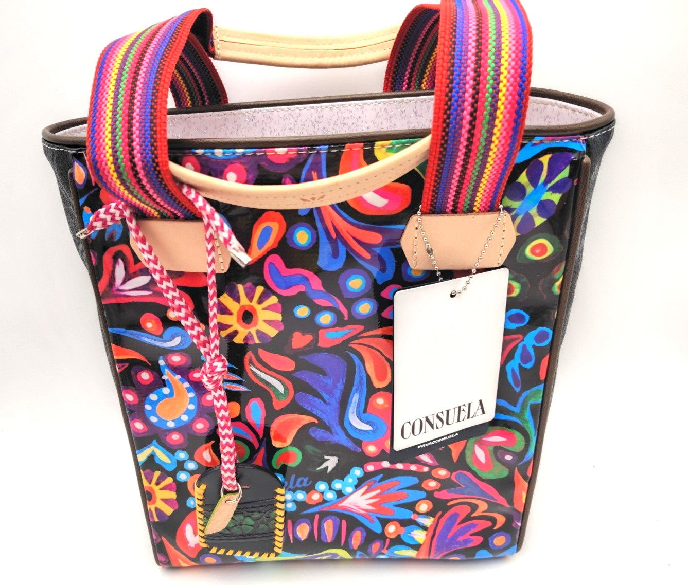 Consuela NWT Sophie Chica w/ Black Side Panels w/ Leather Luggage Tag