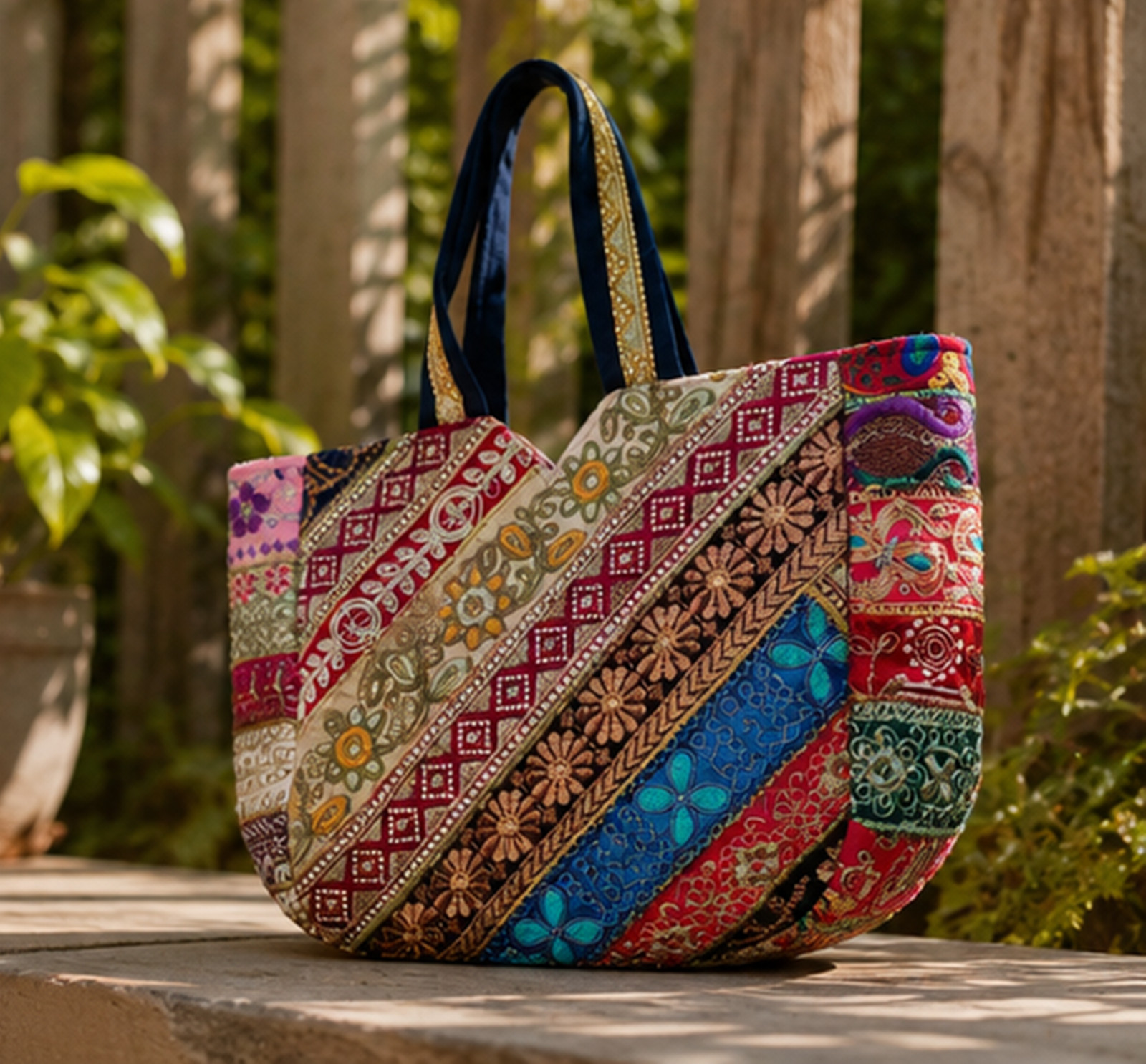 Elephant Print Tote Bag, Boho Shoulder Reusable Shopping, Indian Elephant