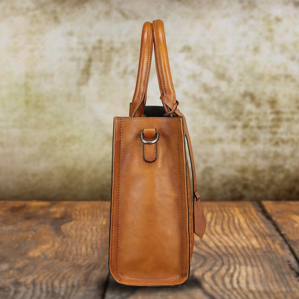 Genuine Leather Purses and Handbags Women Tote Bag Vintage Shoulder Bag Satchel