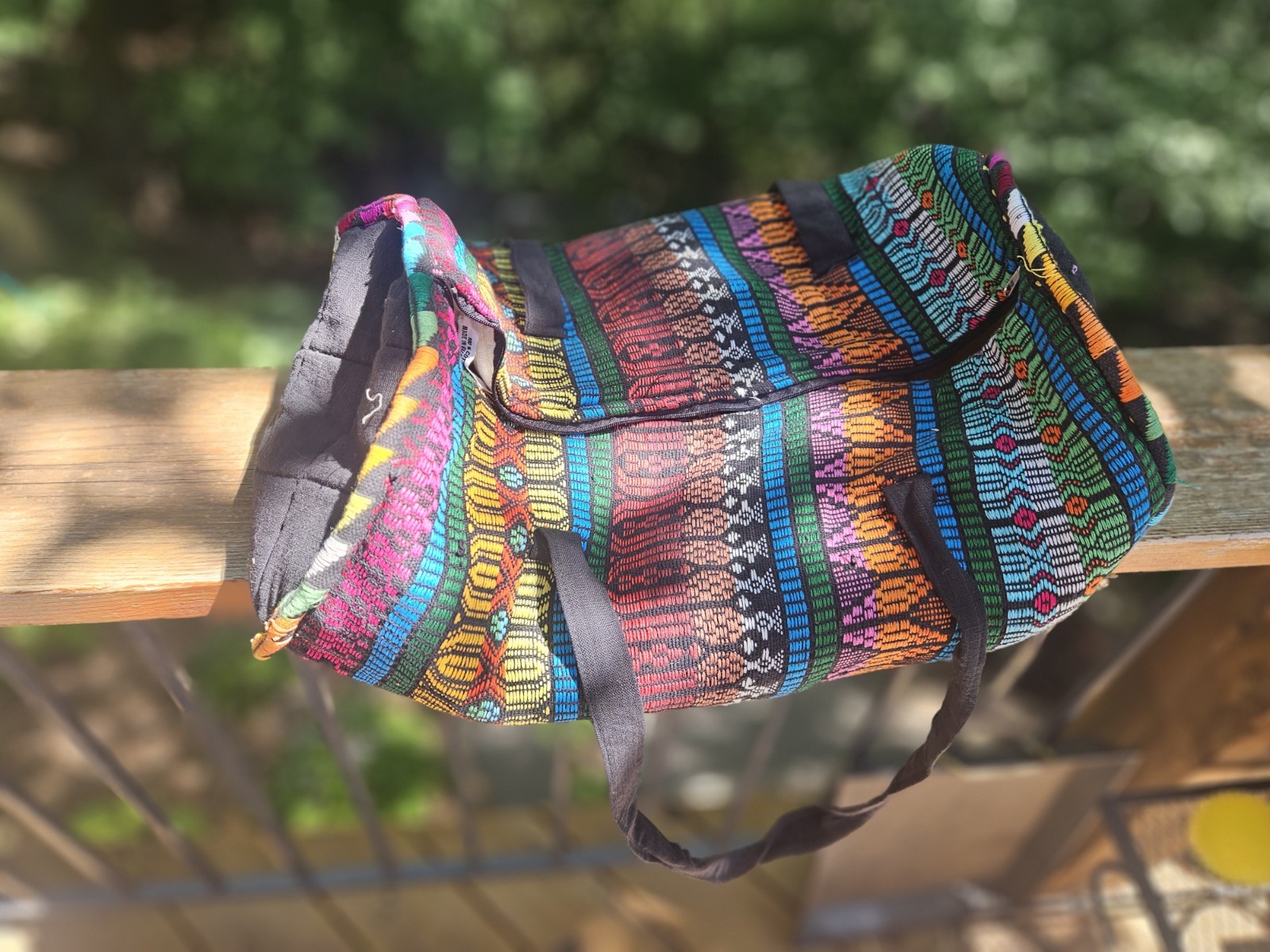 Handwoven Artisan Colorful Textile Shoulder Bag Tote Boho Ethnic Folk Art