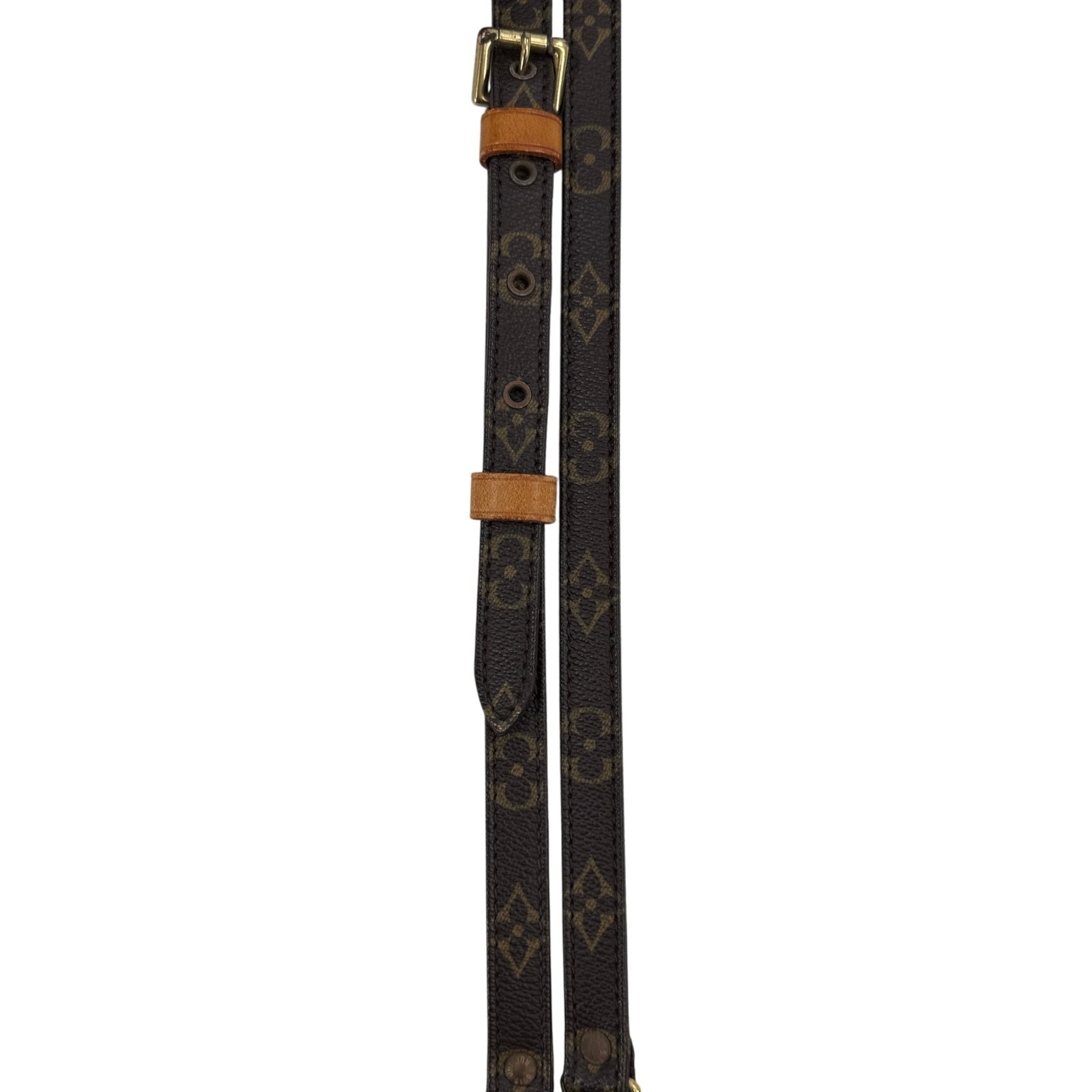 LOUIS VUITTON Non-Adjustable Shoulder Strap Monogram Canvas Gold Tone Clasp