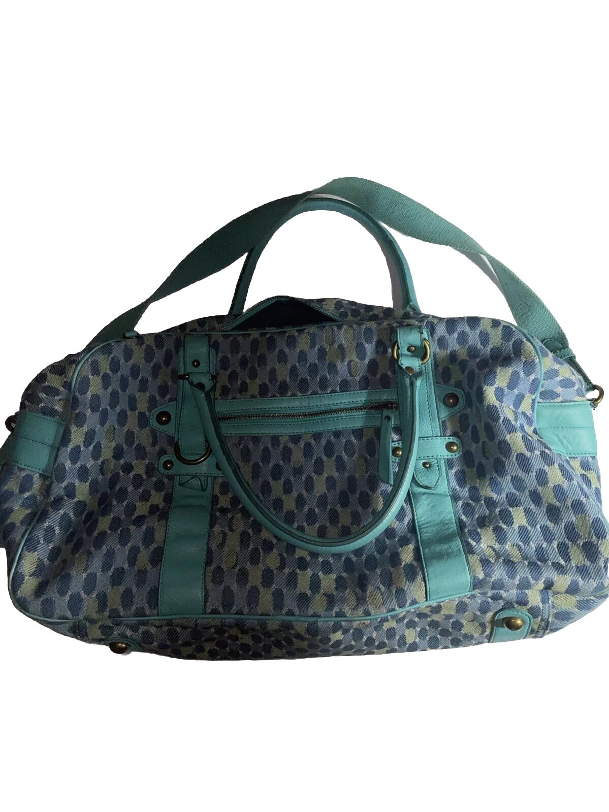 Hayden Harnett Paule Marrot Petit Points Nuit Clarice Train Case Handbag Peacock