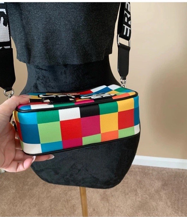 Karl Lagerfeld Maybelle Multicolor Checkered Satchel Crossbody bag